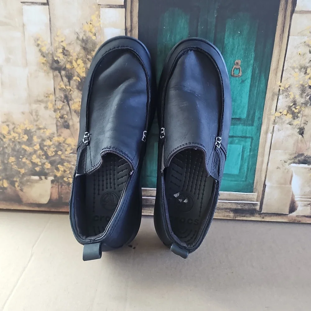 Mens CROCS Loafers Crocs Lock Slip On Work Shoes Black Size 11 Tummler